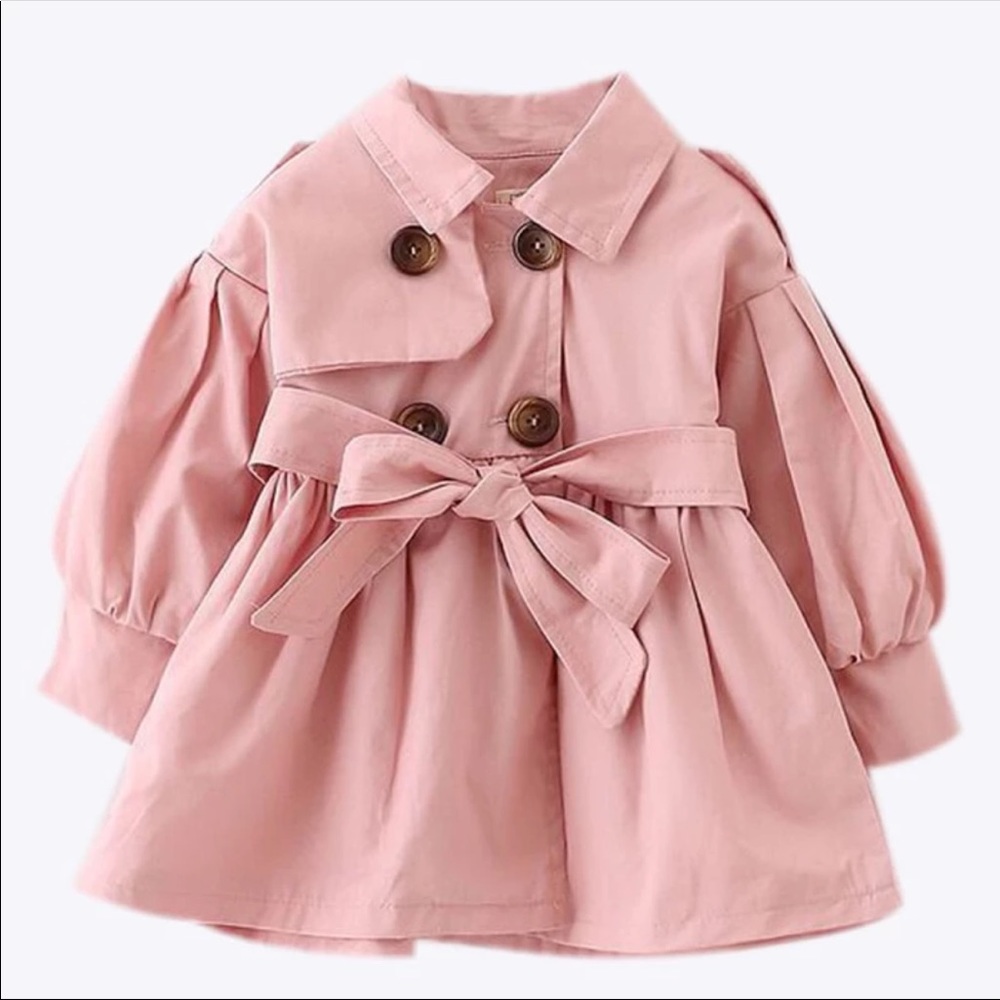 ➡️LAST ONE-Toddler button trench coat (blush pink)
